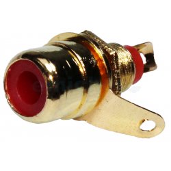 RCA SAS 15FSG RED Pro.fi.con socket golden plated female καλης ποιότητας επίχρυσο φις RCA θηλυκό σασί κόκκινο χρώμα